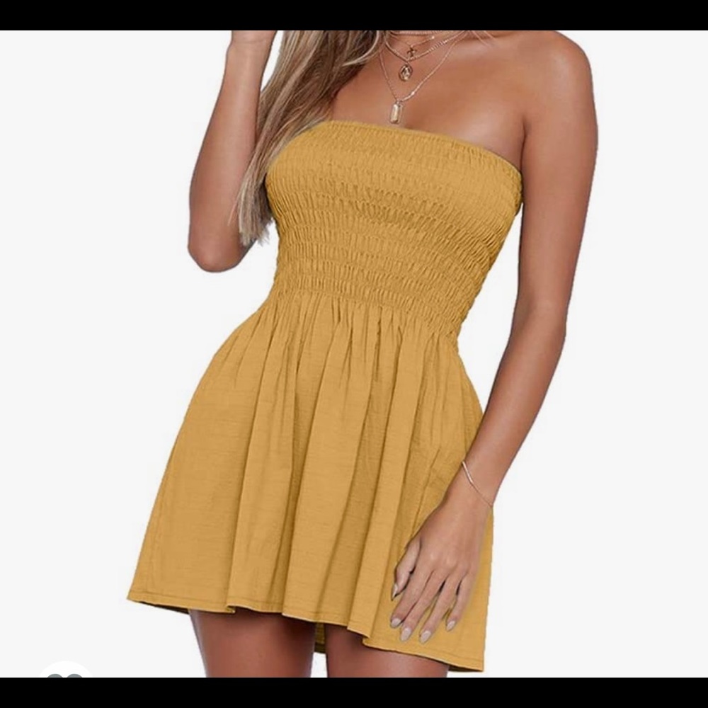 Strapless mini babydoll dress